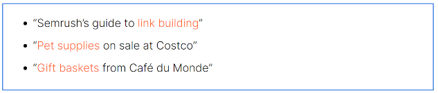 Exemplu Anchor Text Exact Match potrivire exactă
