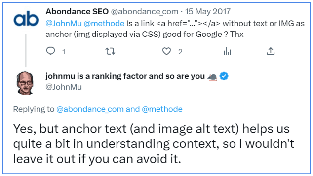 John Mueller Google despre utilizarea Anchor Text-ului