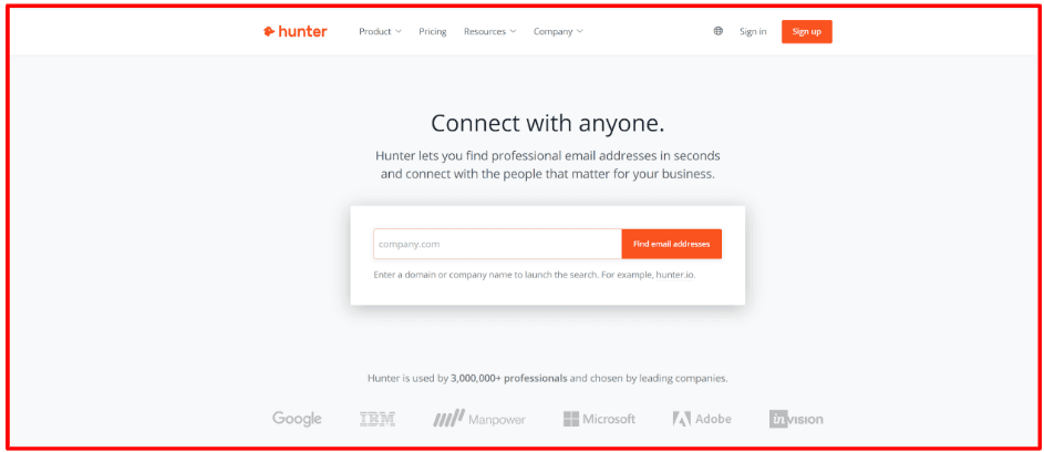 Hunter.io Email Finder instrument Link Building